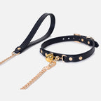 WILDCHOK [Bell] Unisex Adjustable PU Leather Choker Necklace Bell Pendant