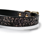 WILDCHOK PU Leather Choker | Sparkling Rhinestone Mouse‑Ear Frame with Gold‑Tone Hardware