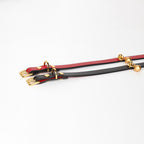 WILDCHOK Genuine Cowhide Leather Choker | Contrast Inner Lining with Gold Bell Pendant