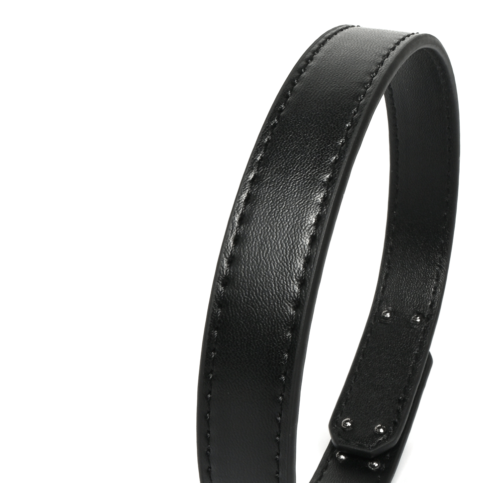 WILDCHOK Black Leather Choker | Metal Turn Lock
