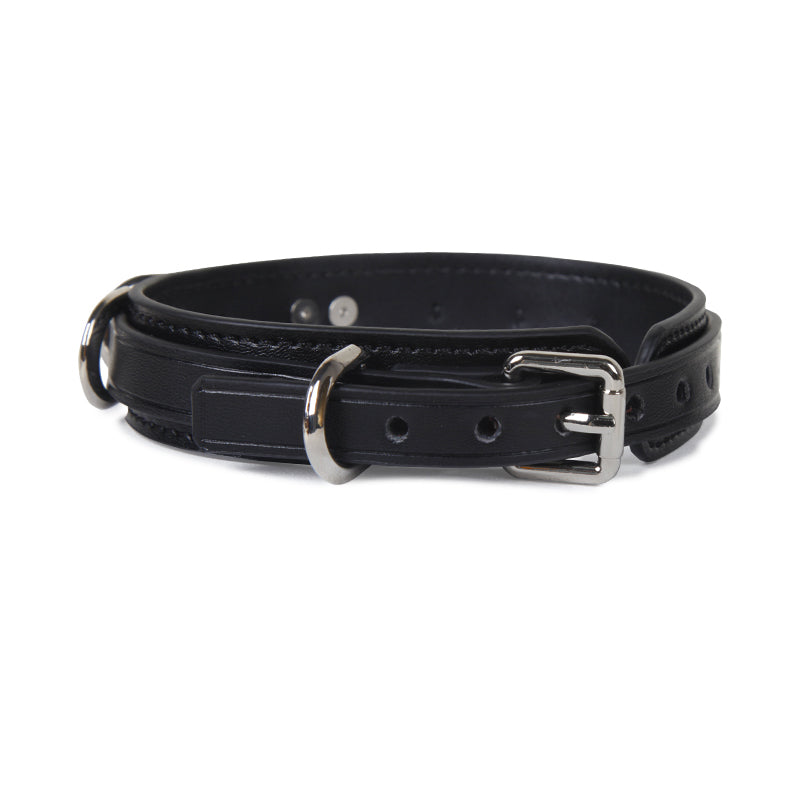 WILDCHOK Genuine Cowhide Leather Choker with Detachable Bone‑Shaped Charm Tag