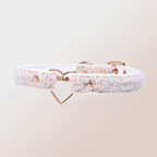 WILDCHOK Teddy Fleece Choker | LOVE‑Letter Heart Frame with Gold Bell Pendant