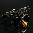 WILDCHOK Pink Glitter TPU Choker | Bow, LED Bell & Metal Letter Decor