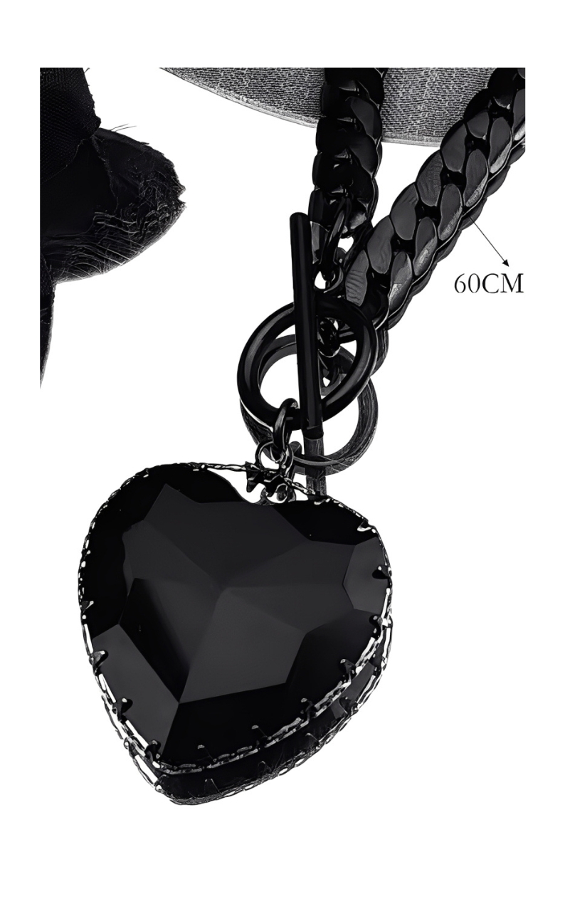 WILDCHOK - Heart Glass Pendant Choker