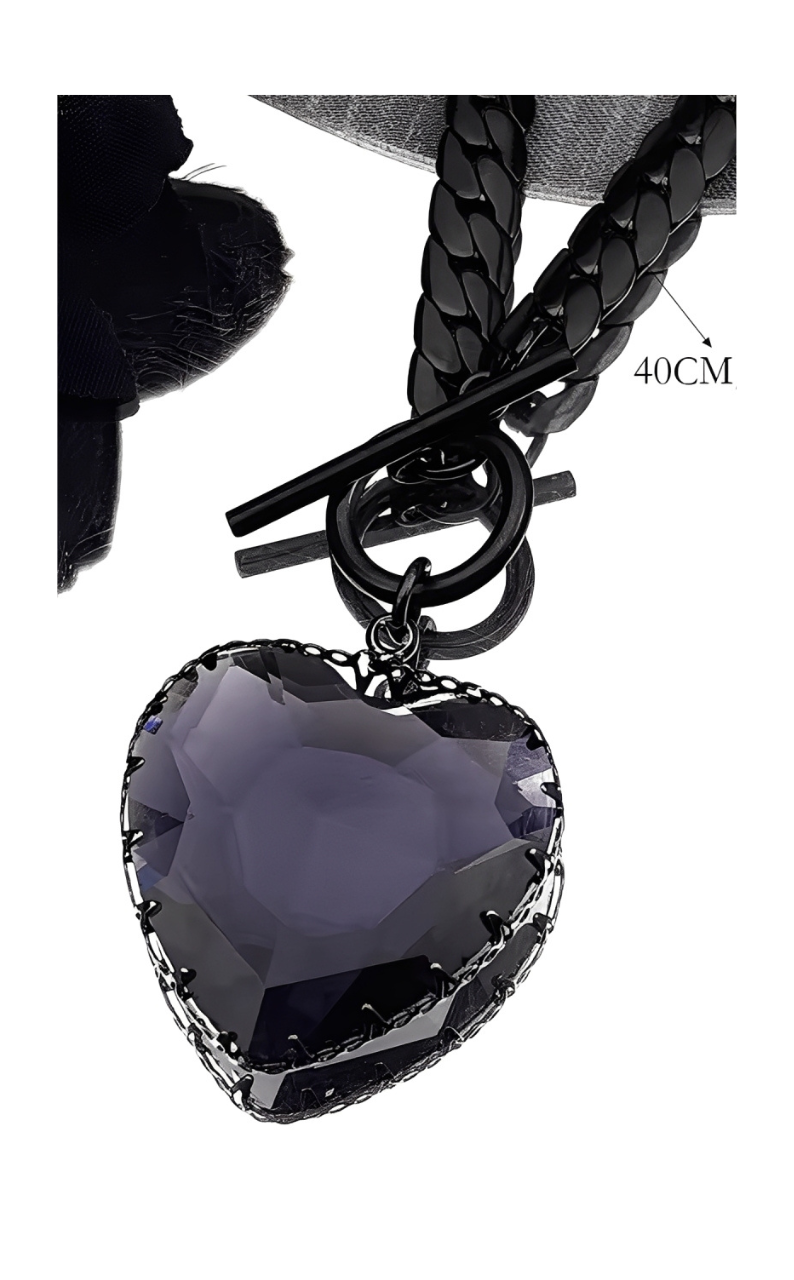 WILDCHOK - Heart Glass Pendant Choker