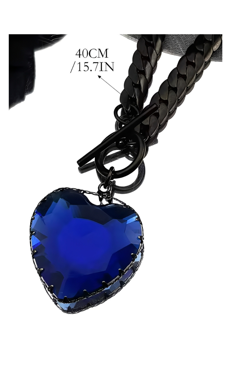WILDCHOK - Heart Glass Pendant Choker