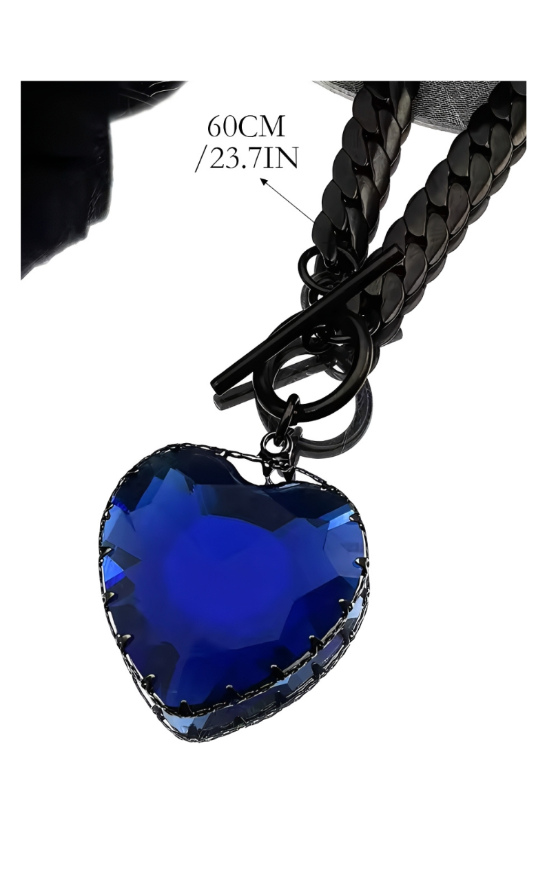 WILDCHOK - Heart Glass Pendant Choker