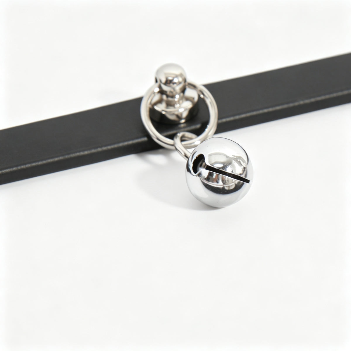 WILDCHOK Genuine Cowhide Choker, Adjustable Leather Necklace with Silver Bell Charm
