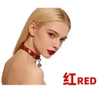 WILDCHOK Genuine Cowhide Leather Choker | Cat‑Face Charm with Hollow Vintage Bell Pendant