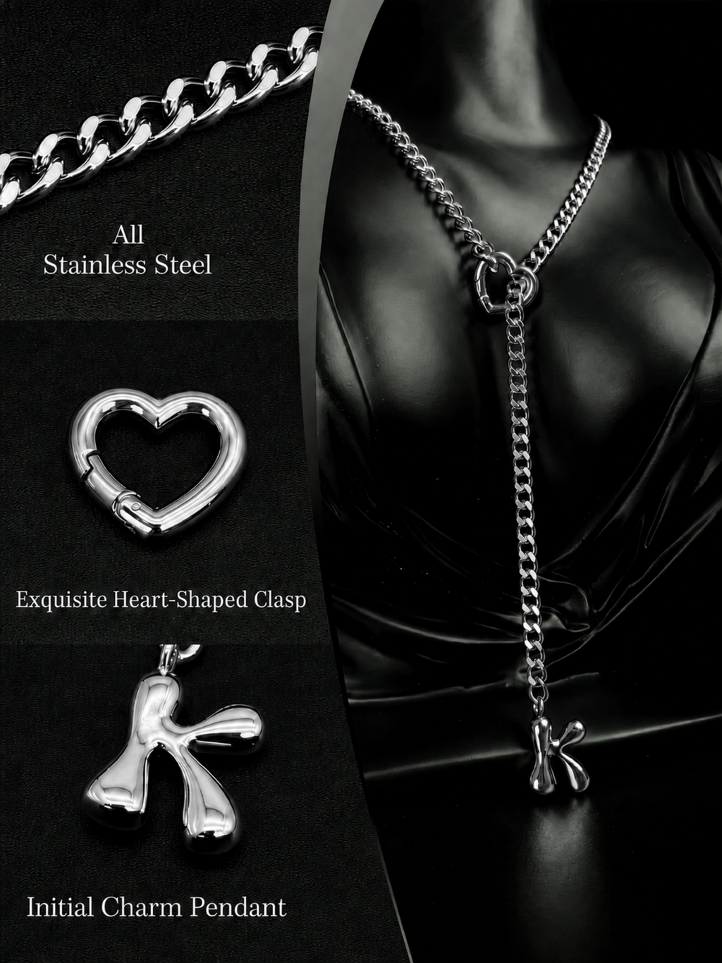 WILDCHOK - Initial Charm Slip Chain Choker
