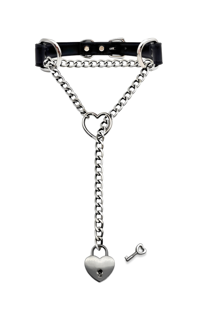 WILDCHOK - Lock & Key Leather Choker Collar