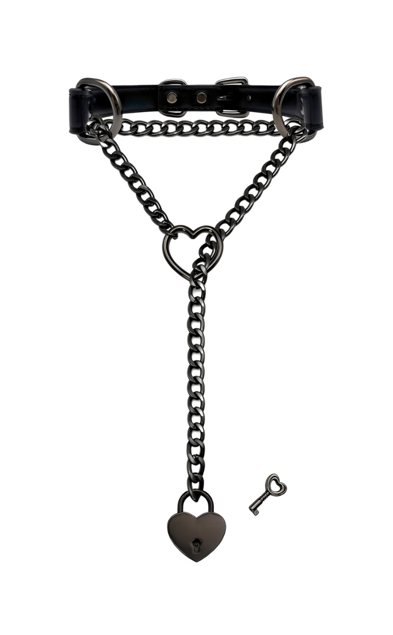 WILDCHOK - Lock & Key Leather Choker Collar