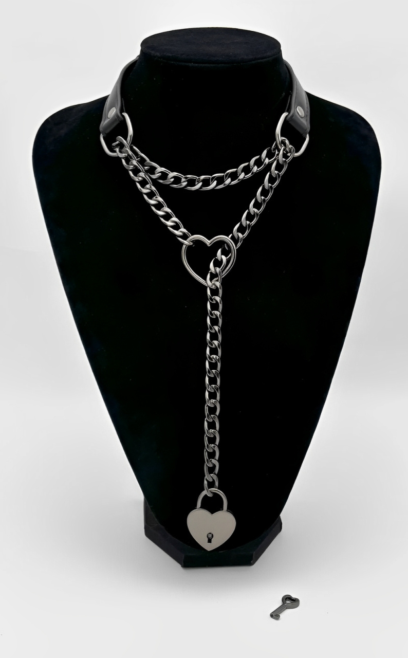 WILDCHOK - Lock & Key Leather Choker Collar