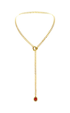 WILDCHOK - Crystal Charm Slip Chain Choker