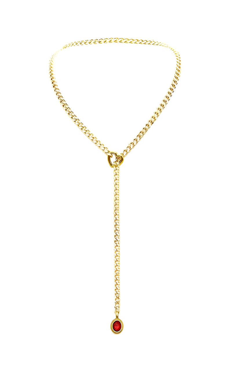 WILDCHOK - Crystal Charm Slip Chain Choker