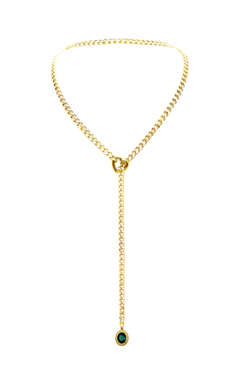 WILDCHOK - Crystal Charm Slip Chain Choker