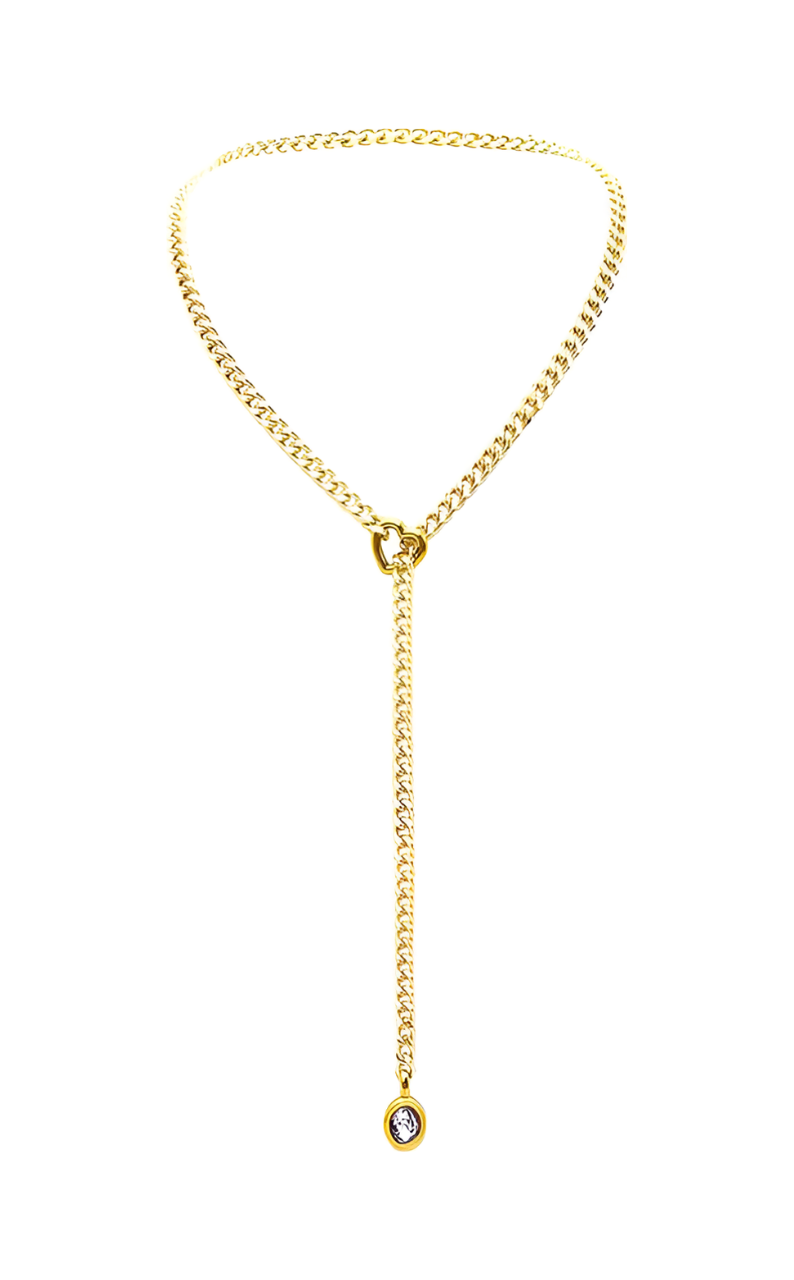 WILDCHOK - Crystal Charm Slip Chain Choker