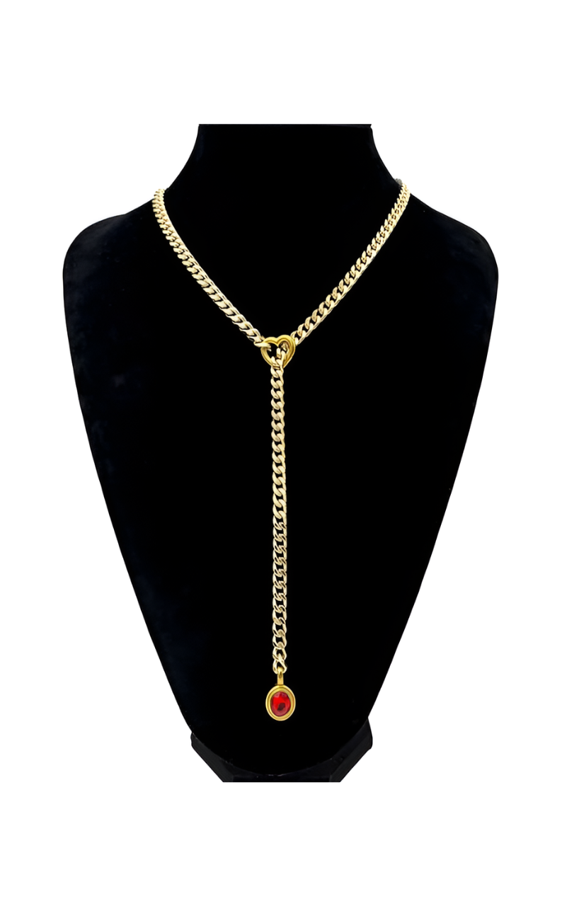 WILDCHOK - Crystal Charm Slip Chain Choker