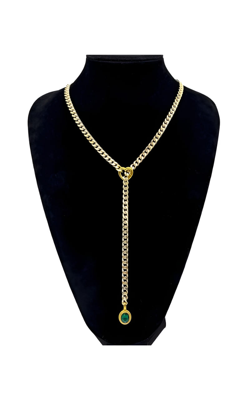 WILDCHOK - Crystal Charm Slip Chain Choker