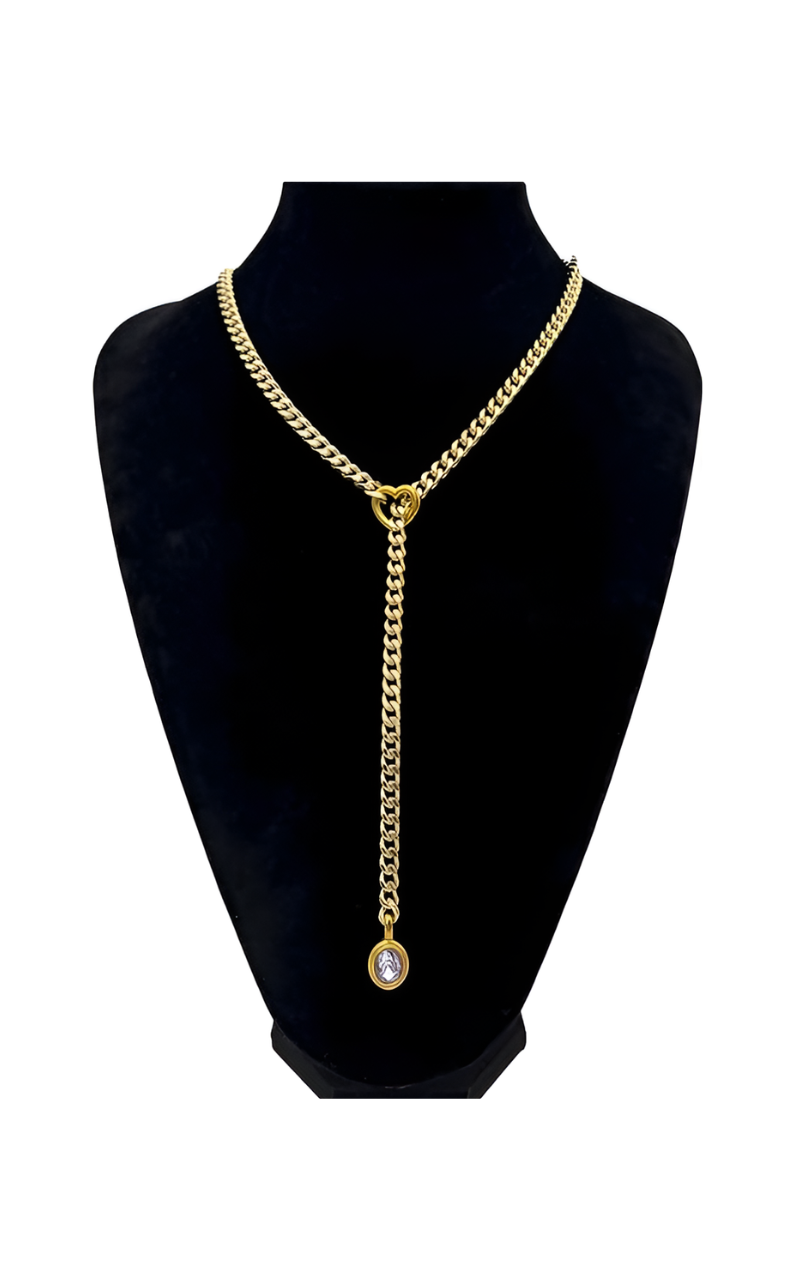 WILDCHOK - Crystal Charm Slip Chain Choker