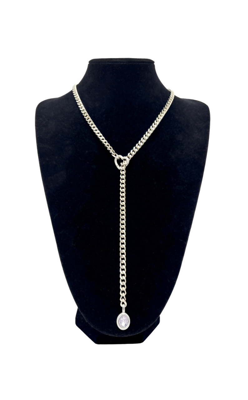 WILDCHOK - Crystal Charm Slip Chain Choker
