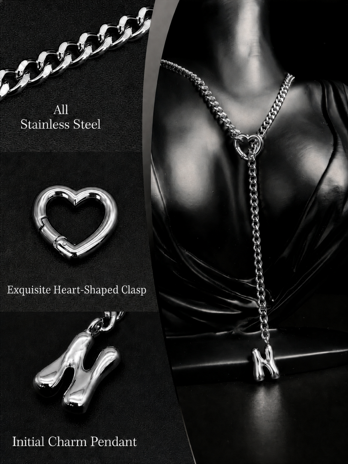 WILDCHOK - Initial Charm Slip Chain Choker