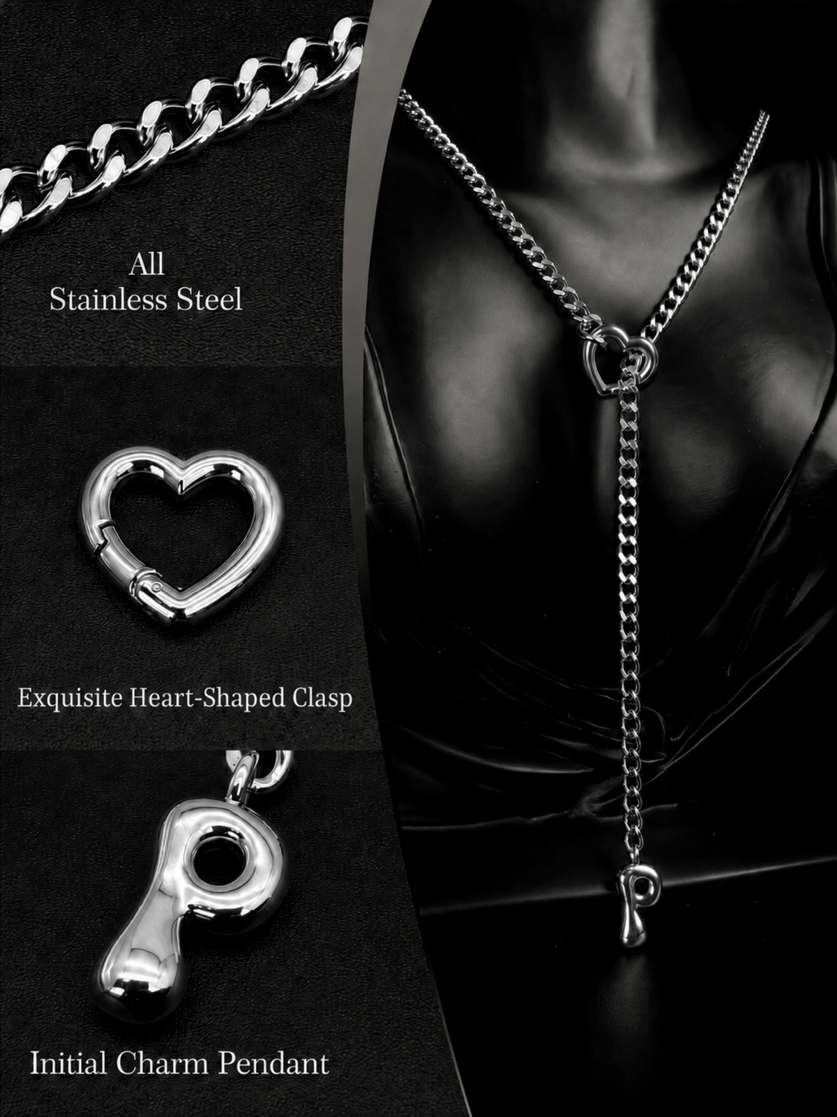 WILDCHOK - Initial Charm Slip Chain Choker