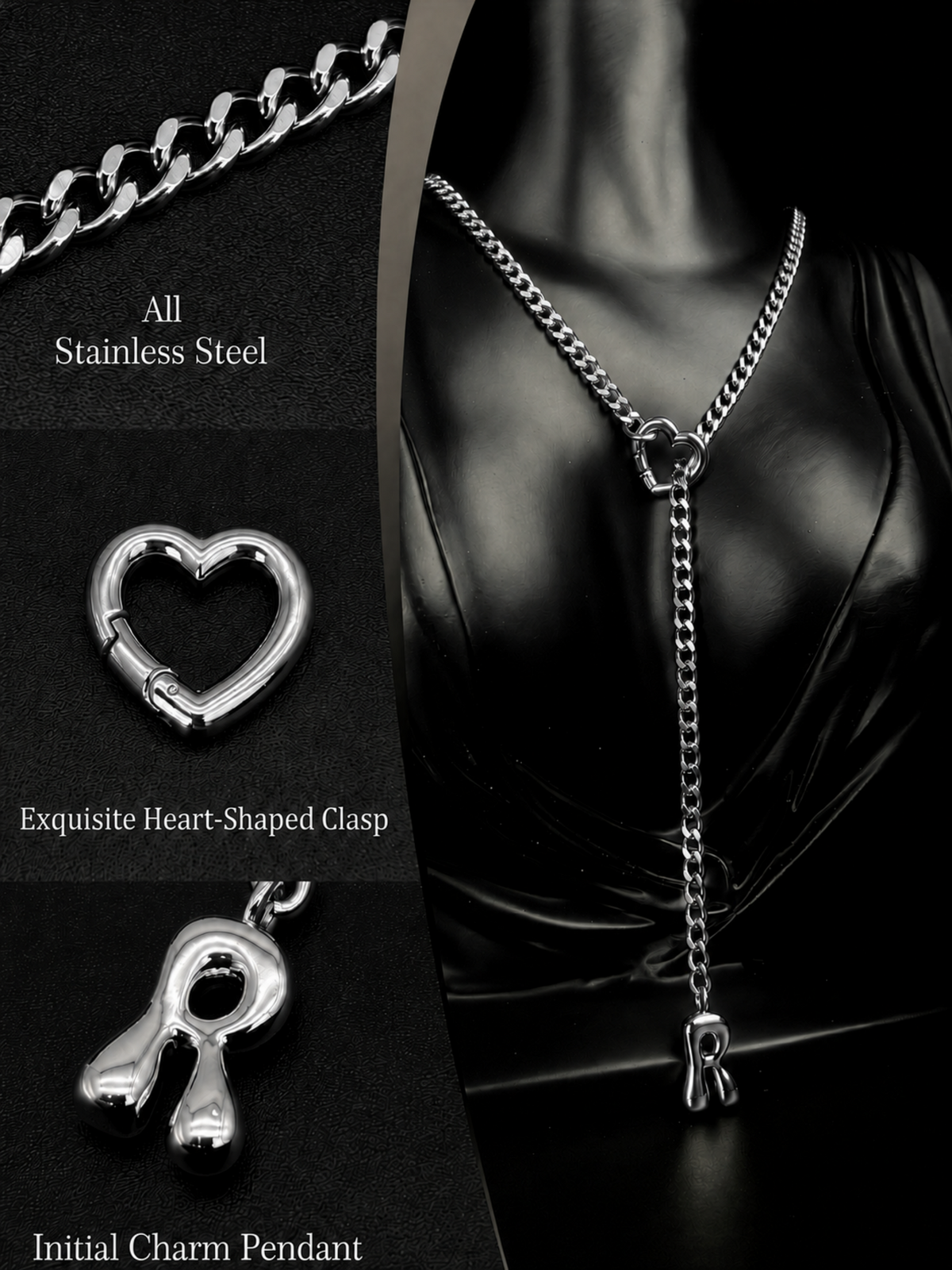 WILDCHOK - Initial Charm Slip Chain Choker