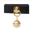 WILDCHOK Black Genuine Cowhide Choker, Adjustable Leather Necklace with Gold Bell Charm