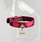 WILDCHOK Thermochromic Sakura Embossed Choker | Detachable Cat‑Shaped Engravable Charm