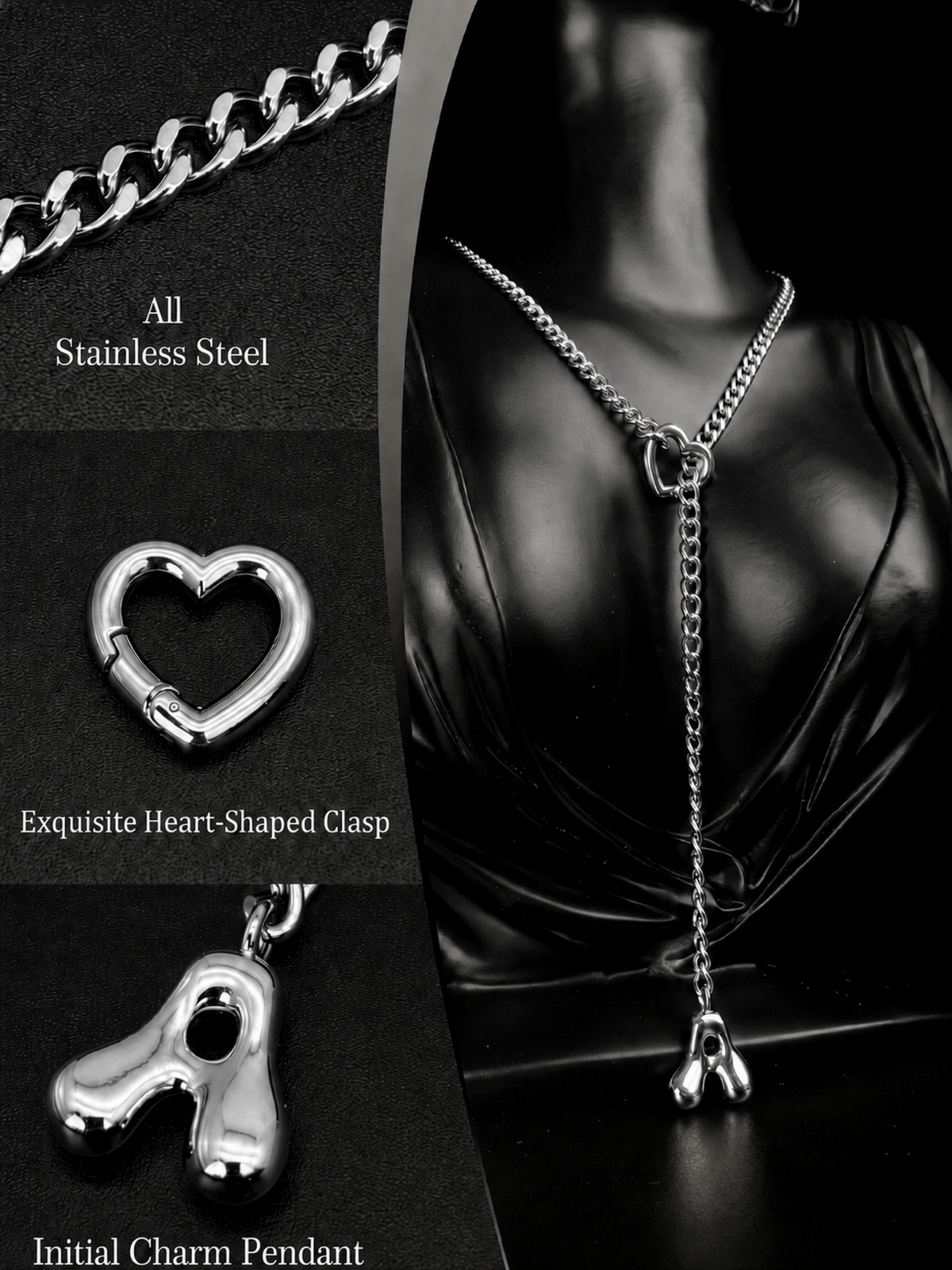 WILDCHOK - Initial Charm Slip Chain Choker