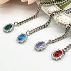 WILDCHOK - Gemstone Charm Slip Chain Choker