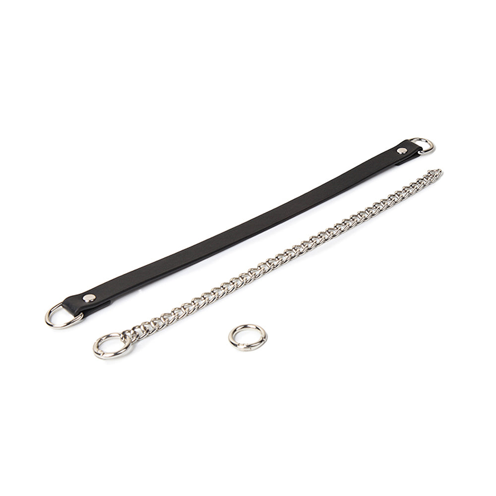 WILDCHOK PU Leather Choker with Chain O-Ring Adjustable Collar Necklace