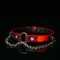 WILDCHOK Heat‑Reactive Color Changing PU Choker Necklace with Metal Chain Detail