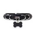 WILDCHOK Genuine Cowhide Leather Choker with Detachable Bone‑Shaped Charm Tag