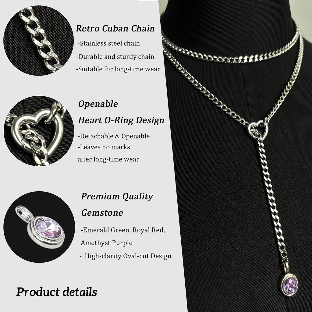WILDCHOK - Crystal Charm Loop Slip Choker