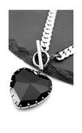 WILDCHOK - Heart Glass Pendant Choker