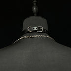WILDCHOK Black PU Leather Choker, Adjustable Collar with Black Bow & Bell