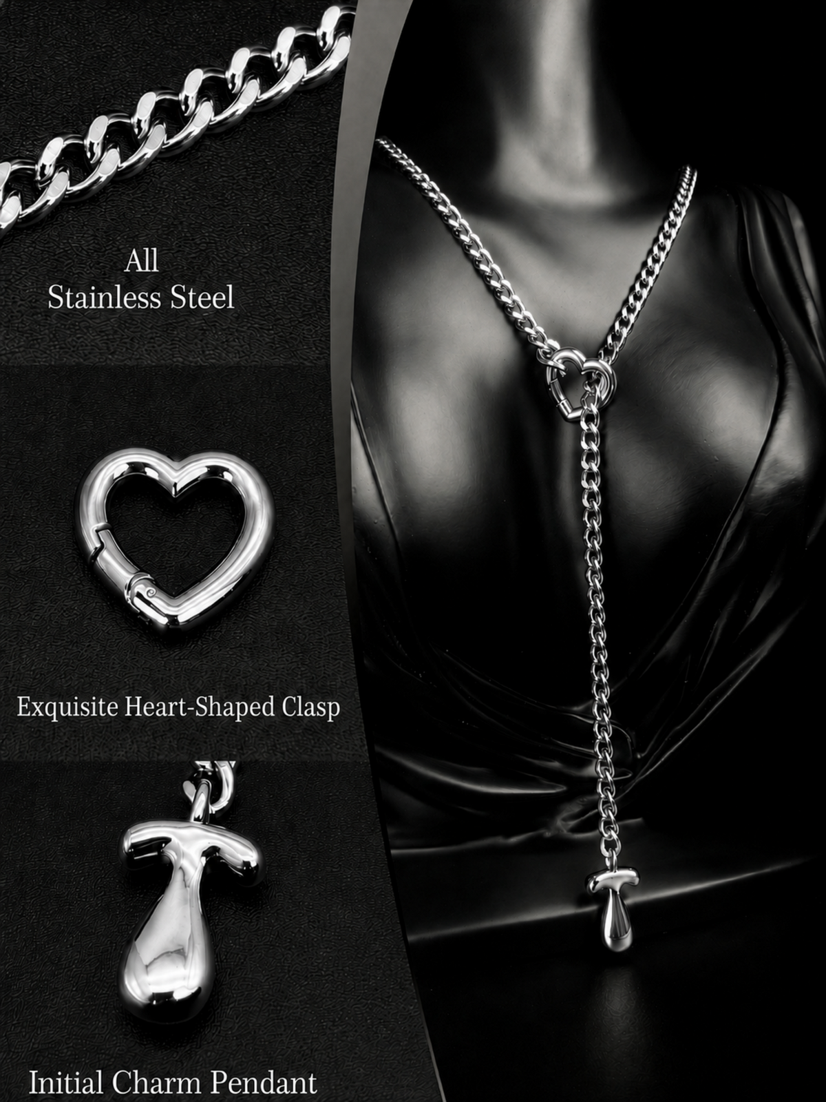 WILDCHOK - Initial Charm Slip Chain Choker