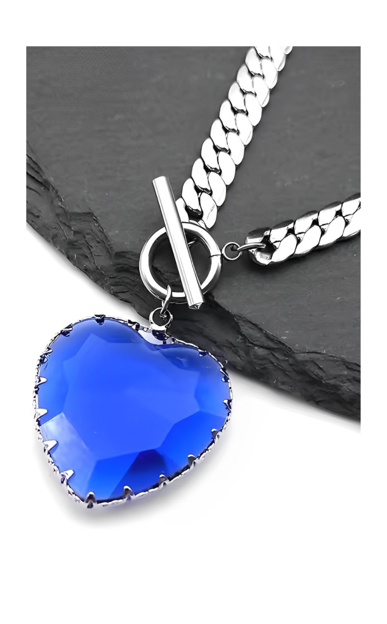 WILDCHOK - Heart Glass Pendant Choker