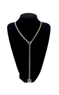 WILDCHOK - Heart Crystal Charm Slip Chain Choker