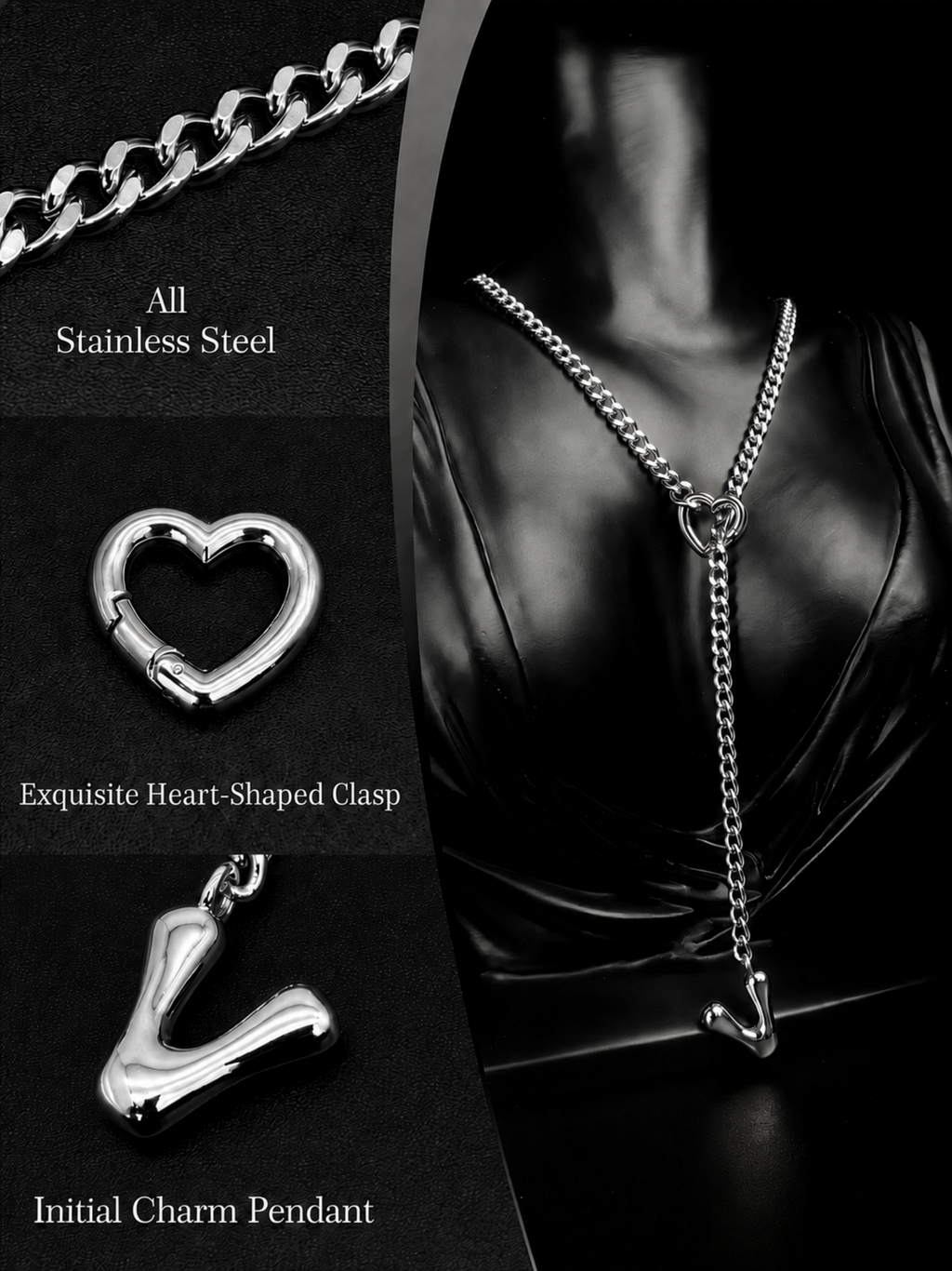 WILDCHOK - Initial Charm Slip Chain Choker
