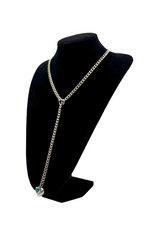 WILDCHOK - Heart Crystal Charm Slip Chain Choker