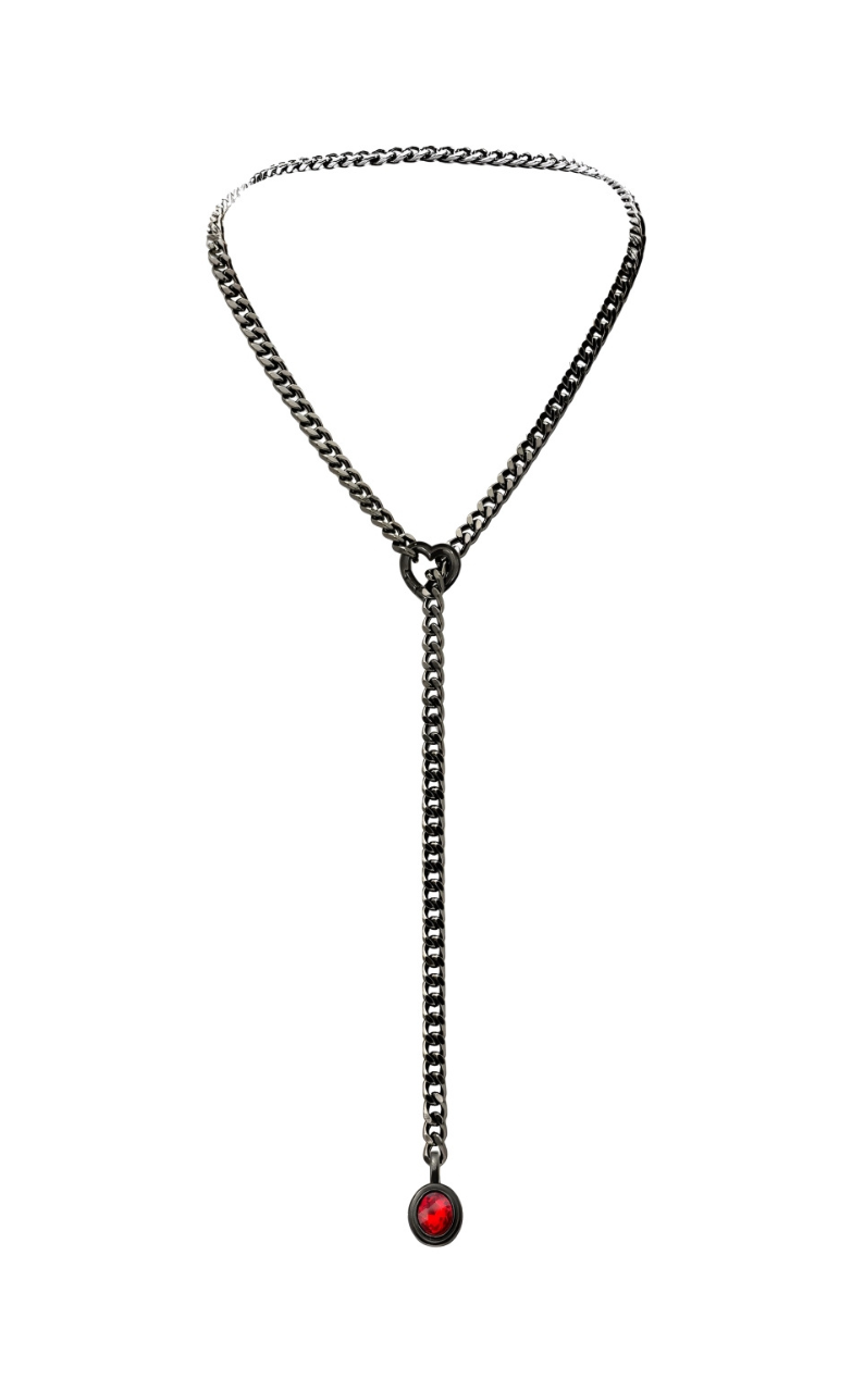 WILDCHOK - Crystal Charm Slip Chain Choker