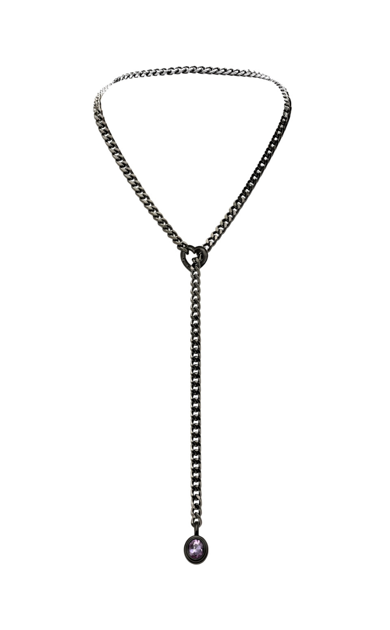 WILDCHOK - Crystal Charm Slip Chain Choker