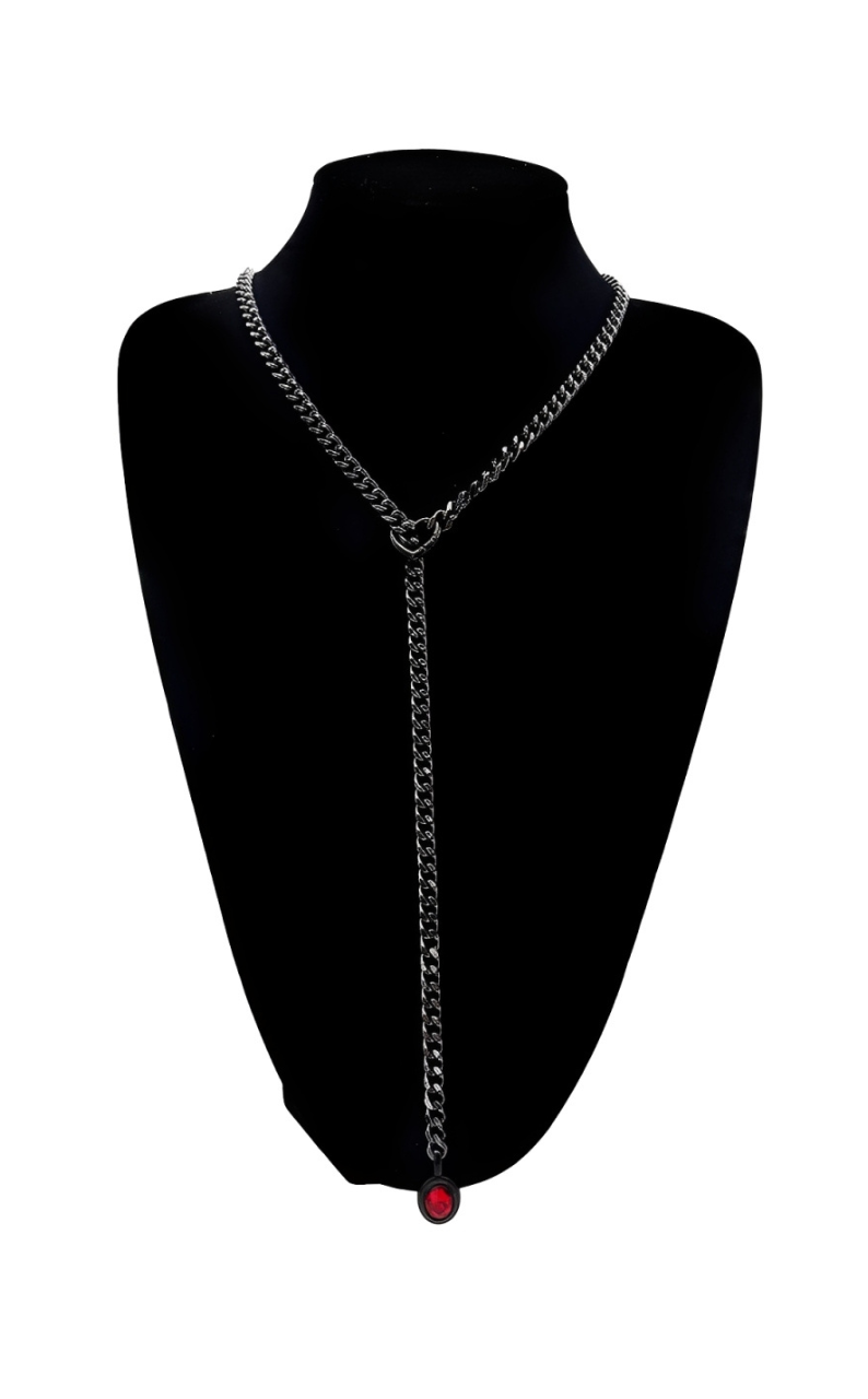 WILDCHOK - Crystal Charm Slip Chain Choker
