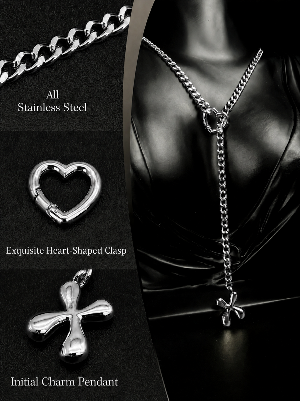 WILDCHOK - Initial Charm Slip Chain Choker