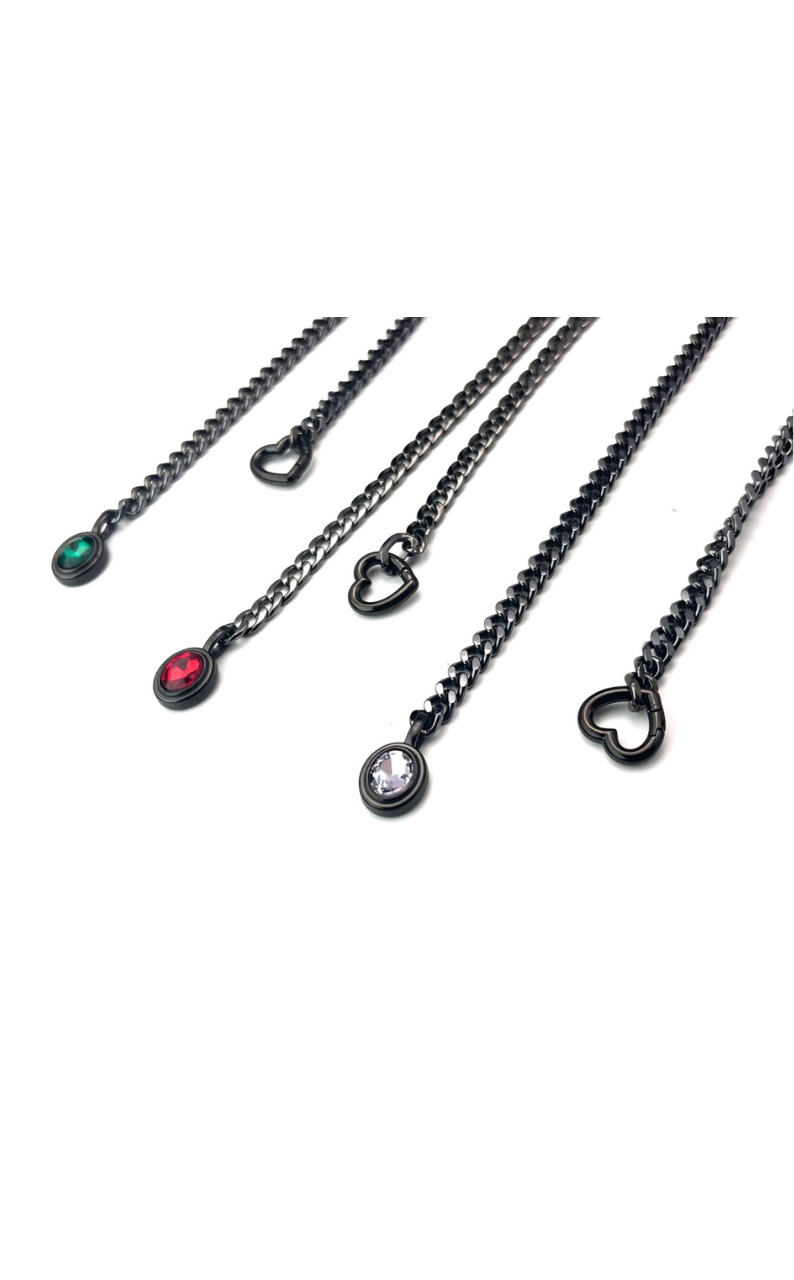 WILDCHOK - Crystal Charm Slip Chain Choker