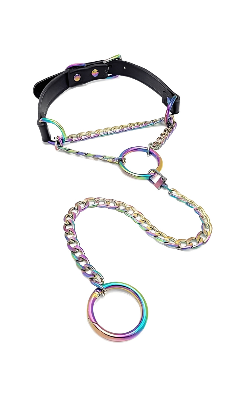 WILDCHOK - O - Ring Swivel Clasp Leather Choker Collar