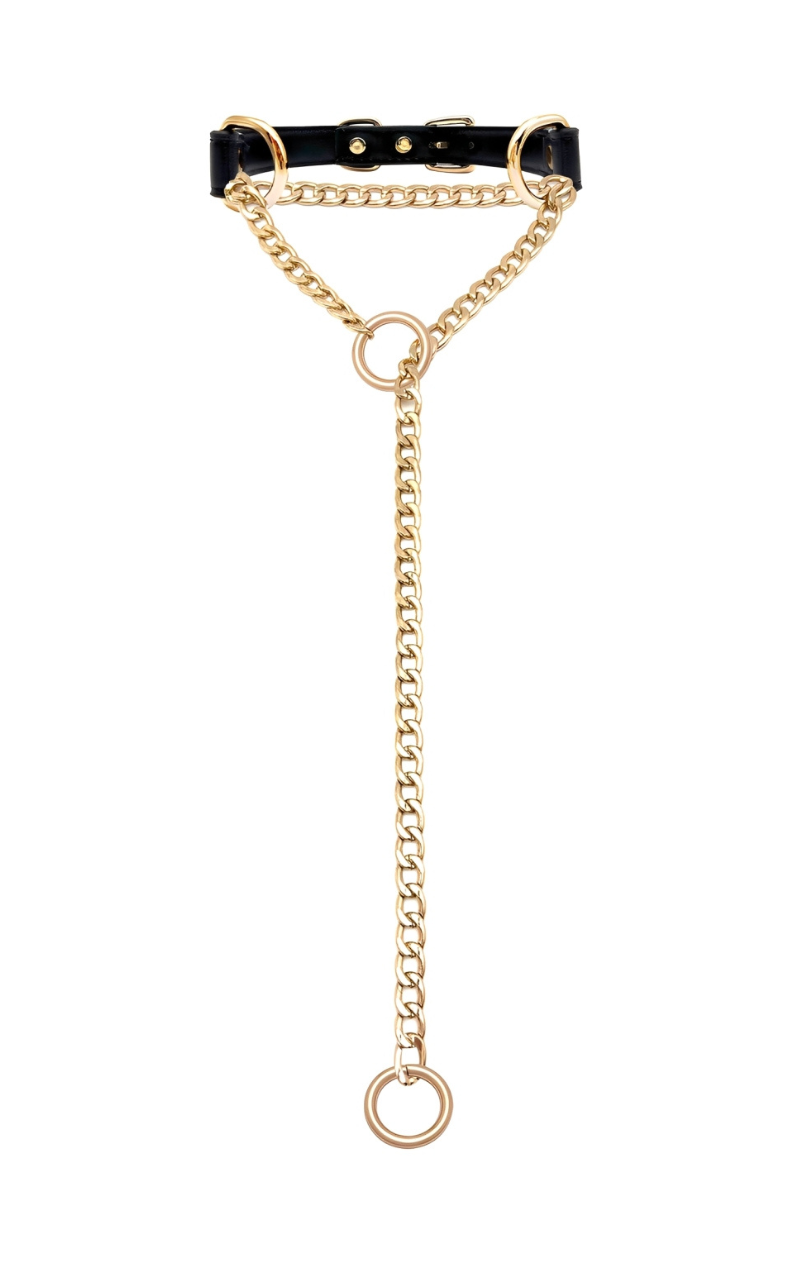 WILDCHOK - O - Ring Slip Chain Leather Choker Collar
